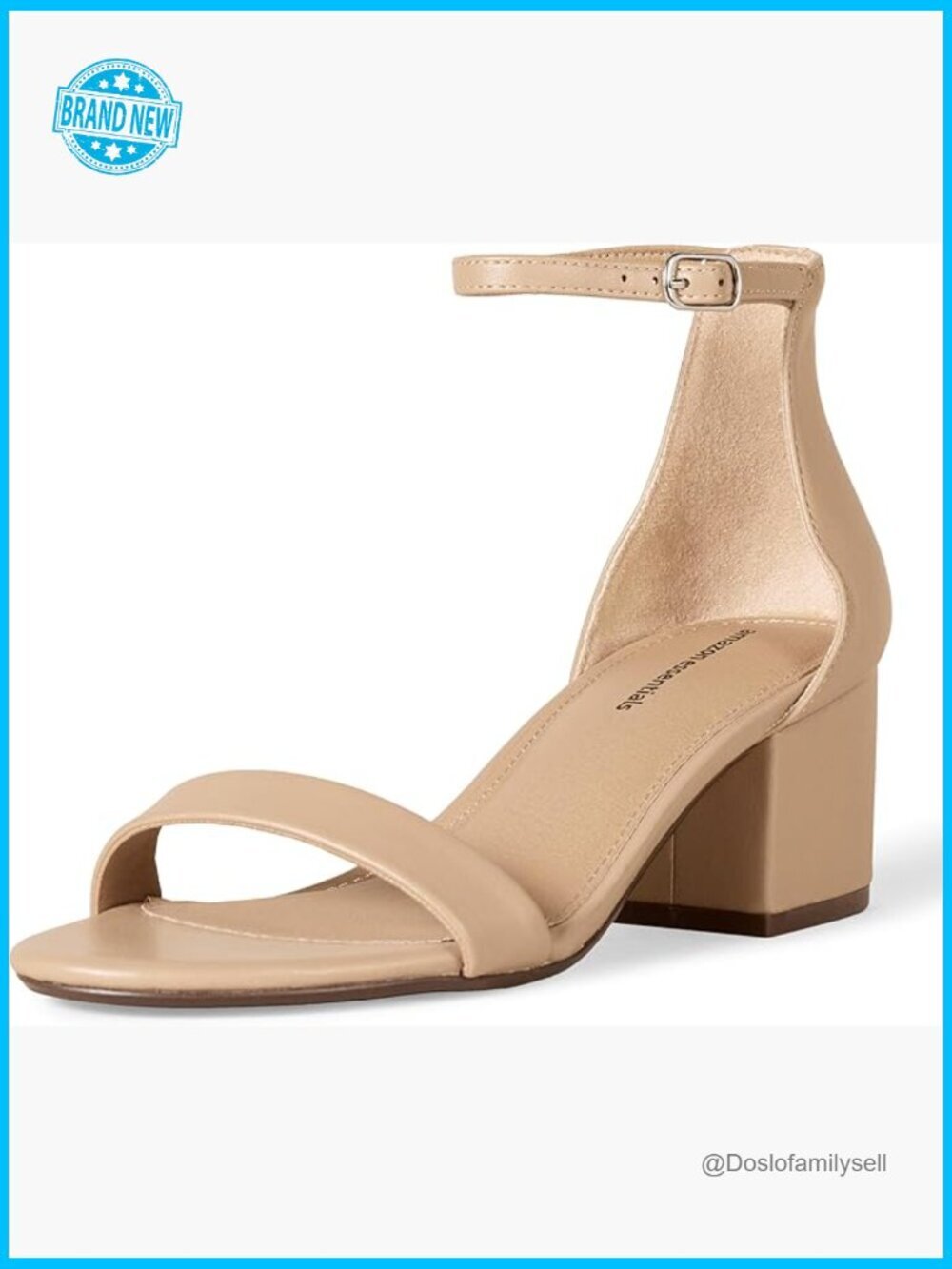 Two Strap Ankle Strap Block Heel Sandals Padded Insole Memory Foam Day to Night